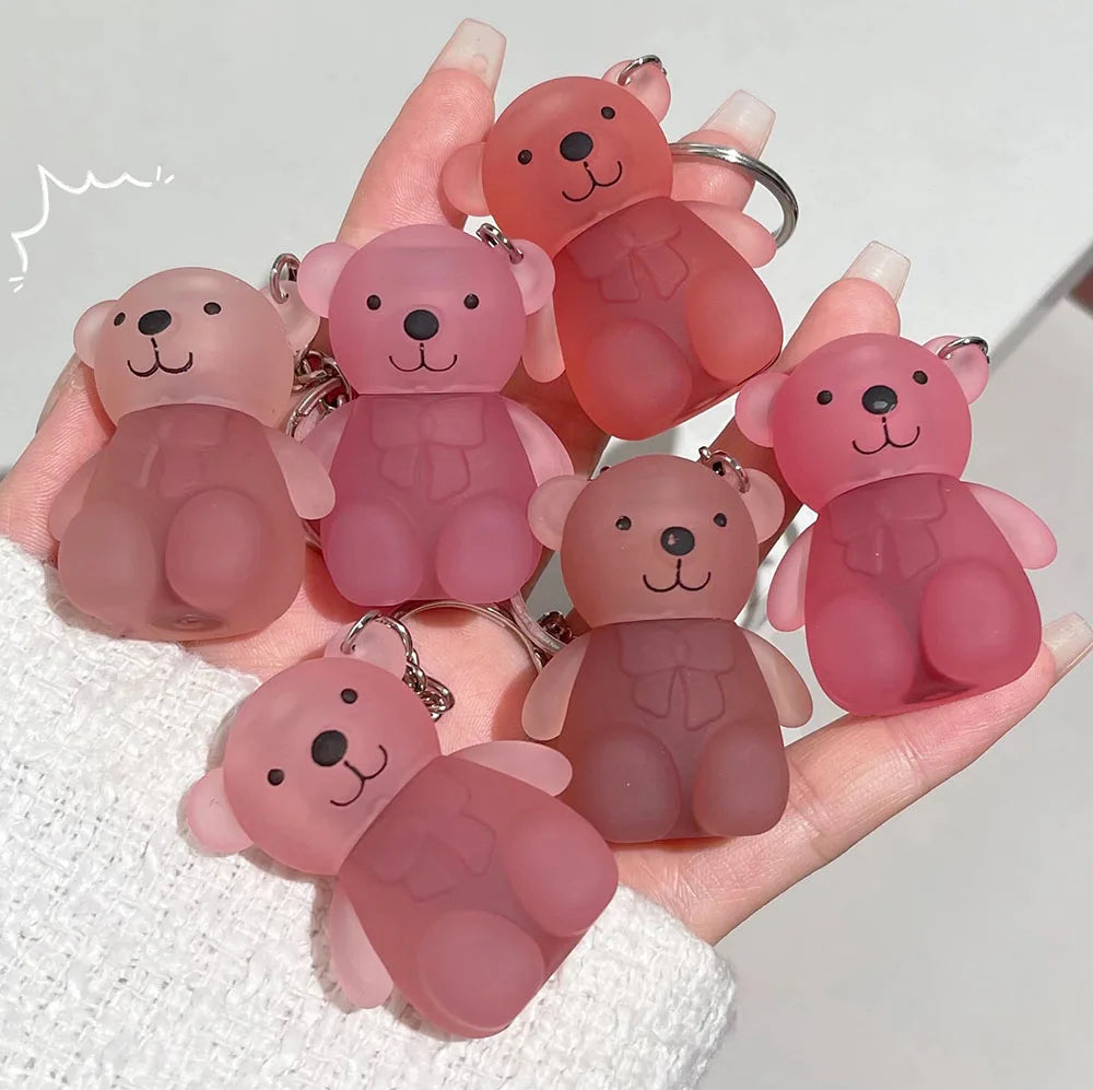 ART VALUE Cute Bear Liquid Lipstick Keychain Matte Nude Sexy Red Lipgloss Lasting Non-stick Cup Lipstick Makeup Lip Stain Tint