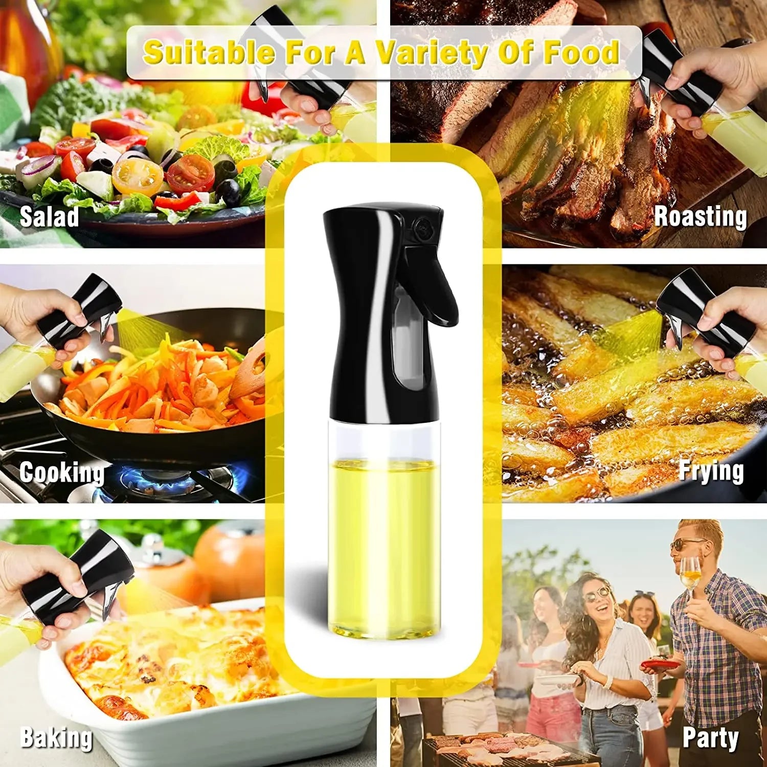 Spray Oil Sprayer for Kitchen Oils Spray Dispenser Bottle for Olive Oil Air Fryer BBQ Salad Baking Grilling Cooking Kitchen Tool