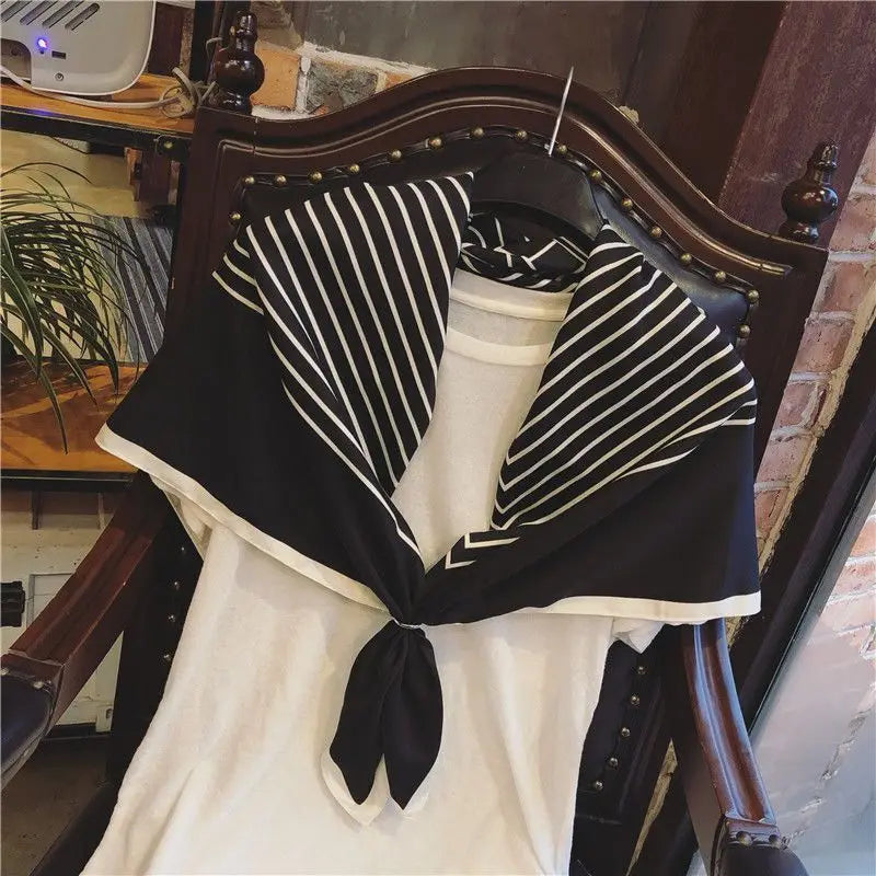 2026 new 90cm new striped women's professional square headscarf travel sunscreen scarf unique and chic accessories
