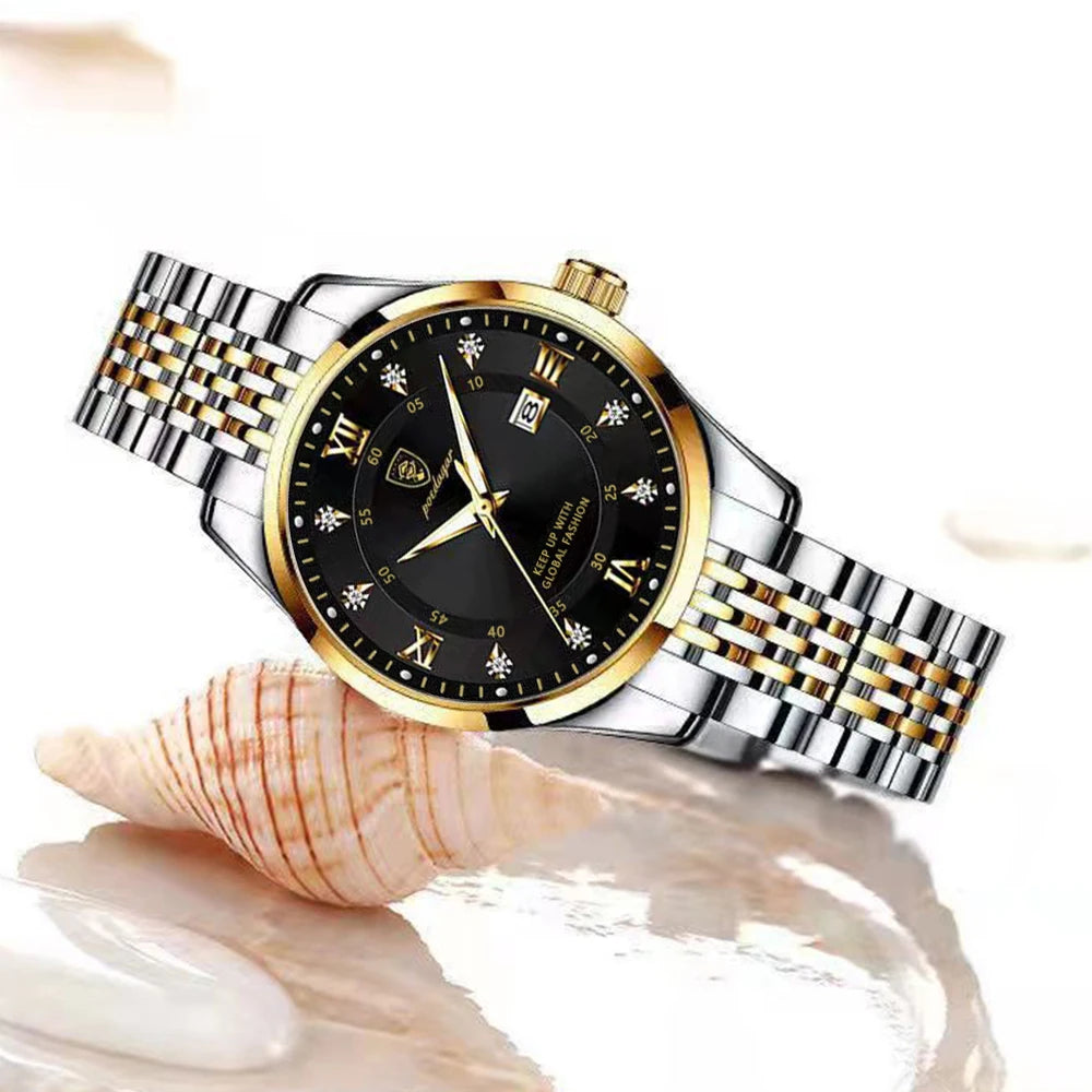POEDAGAR Top Luxury Fashion Women Watches Waterproof Luminous Date Ladies Quartz Watch Stainless Steel Simple Casual Woman Watch