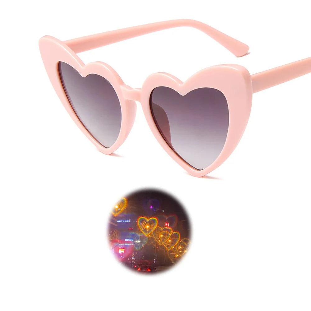 Love Special Effect Heart-shaped Glasses Fashion Heart Diffraction Sunglasses Watch The Night Lights Become Love Special Effect