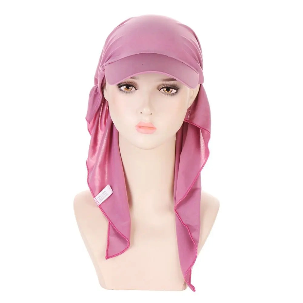 Casual Solid Color Headscarf Baseball Cap Turban Cap Nylon Sunscreen Beach Hats Sunscreen Hat Baseball Hat Hijab Shawl Sports