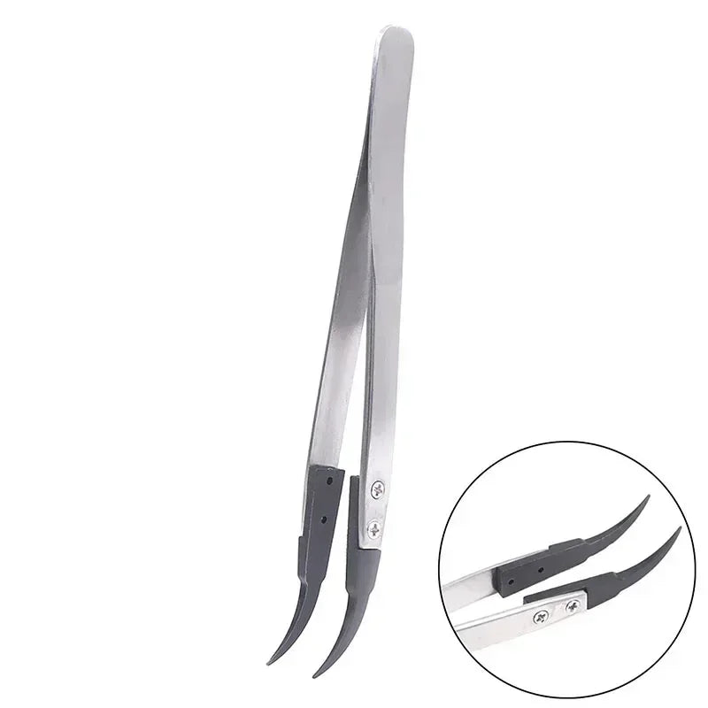 1PC Watch Hands Installation Work Tweezers Straight Elbow Handle Stainless Antistatic Plastic Tweezers ESD-259 ESD-259A ESD-7A
