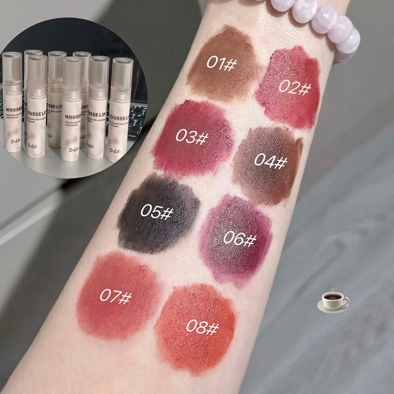 Retro Plum Vintage Lipstick Waterproof Lasting Smoky Nude Purple Matte Lip Mud Natural Black Chocolate Rose Red Lip Tint Makeup