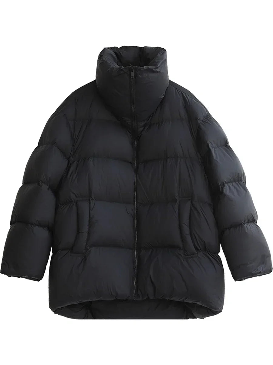 CHIC VEN Women's Down Coats Korean Stand Collar Simple Solid Color Warm Casual Jackets Soft Fashion Female Clothing Winter 2025