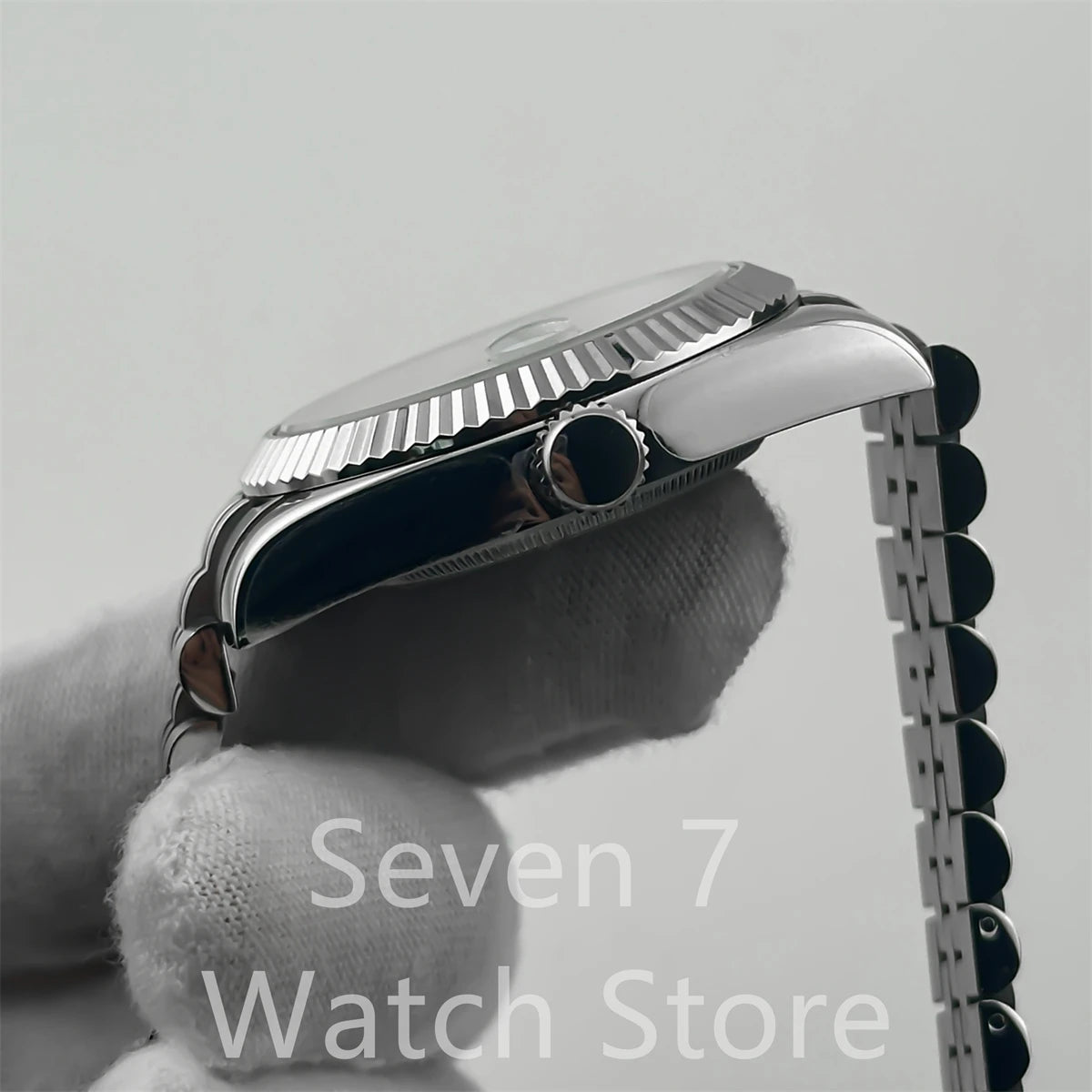New DIY personality fashion mechanical watch polished teeth fixed frame sapphire glass NH35A automatic movement