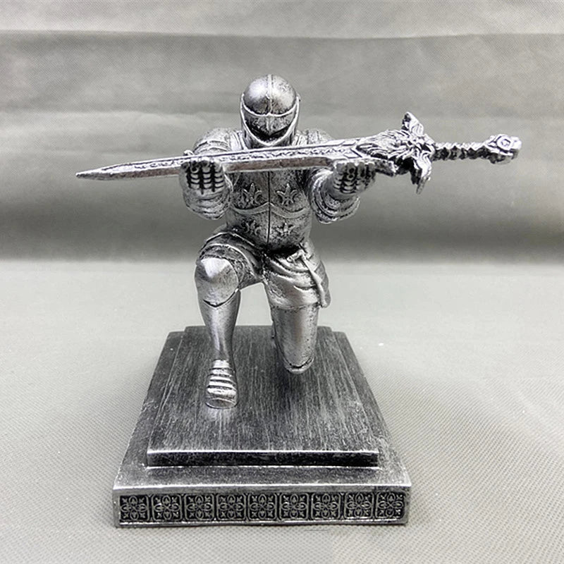 Knight Steel Warrior Holder for Office Creative Apple Watch Stand for Office Resin Decor Figurine Accessories Gift