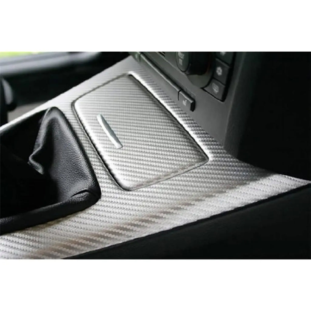 DIYAH 3D Silver Carbon Fiber Film Twill Weave Vinyl Sheet Roll Wrap DIY Decals (120" X 60" / 10FT X 5FT)