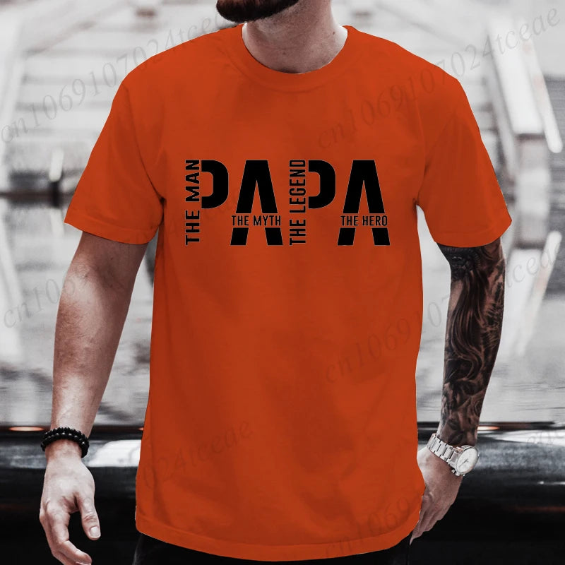 Papa The Man The Myth The Legend Funny T-shirt for Men Clothing Dad T Shirt Short Sleeve Tee Shirt Men T-Shirts Clothes Tops