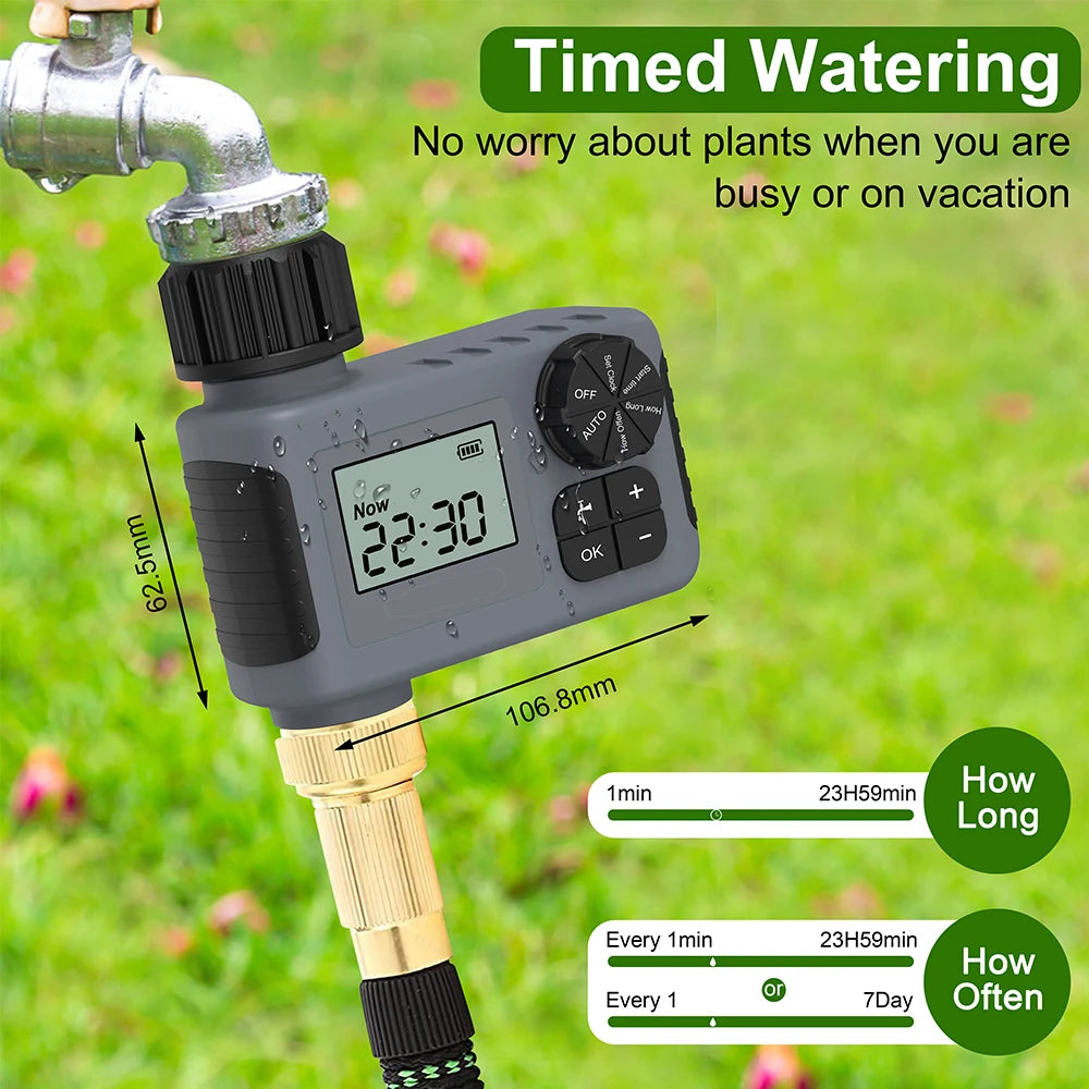 Smart Irrigation Timer Automatic Watering Timer Rain Delay Sprinkler Programmable Irrigation Controller for Outdoor Garden Lawn