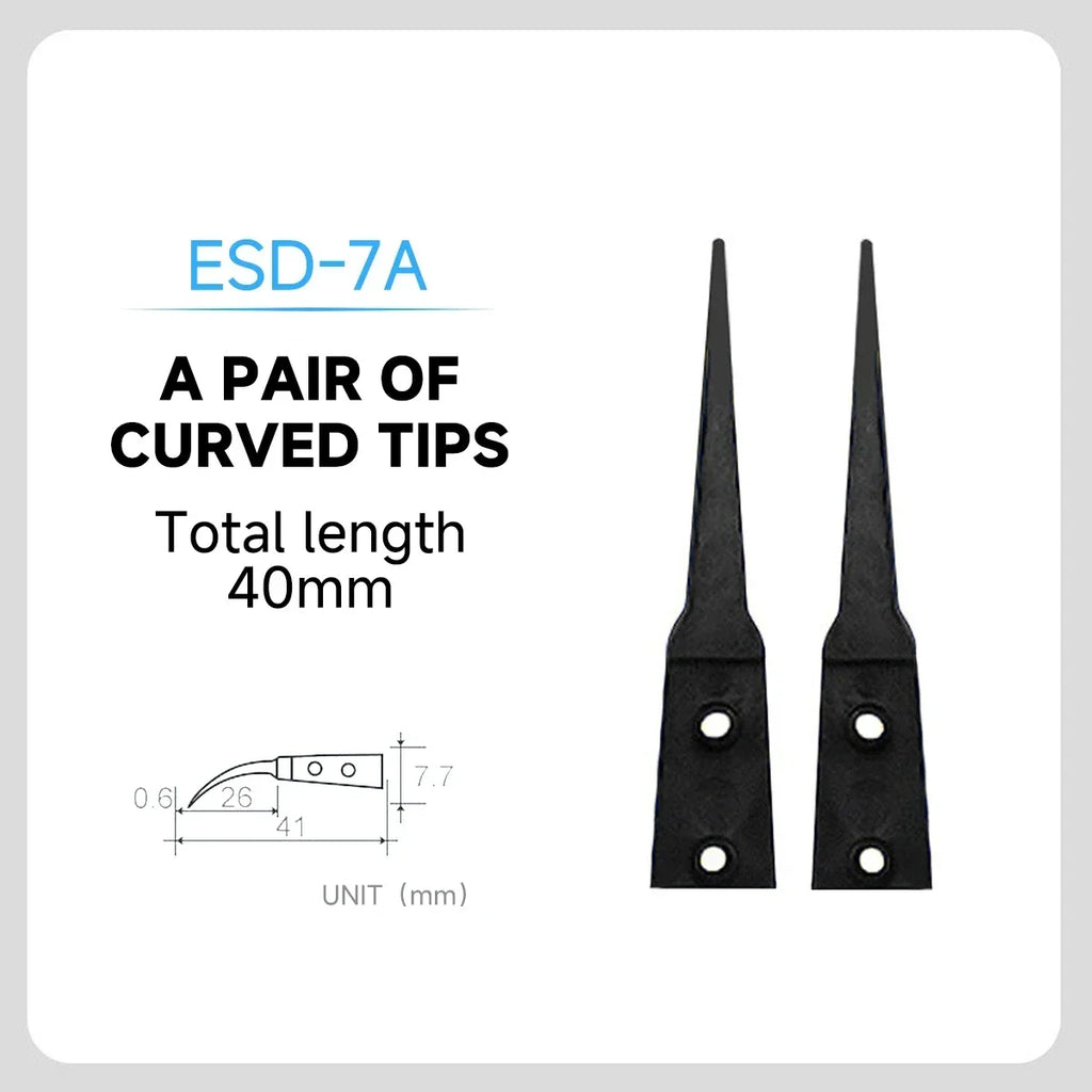 1PC Watch Hands Installation Work Tweezers Straight Elbow Handle Stainless Antistatic Plastic Tweezers ESD-259 ESD-259A ESD-7A