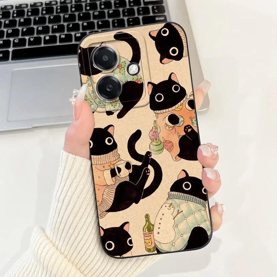 For Funda OPPO A3 A3x 4G Case 2024 Cute Panda Rabbit Soft Silicone Candy Painted Phone Covers For OPPO A40 5G OPPOA3 A 3x Bumper
