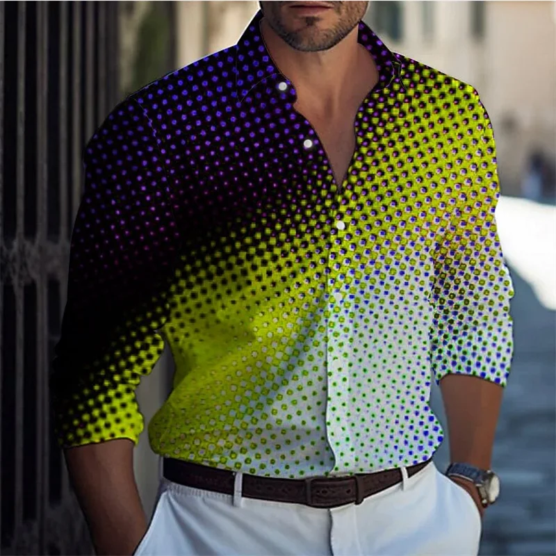 Fashionable 2024 Men's Business Lapel Office Casual Fashion Outdoor Street Men's Tops Shirts Soft And Comfortable Men's Retro