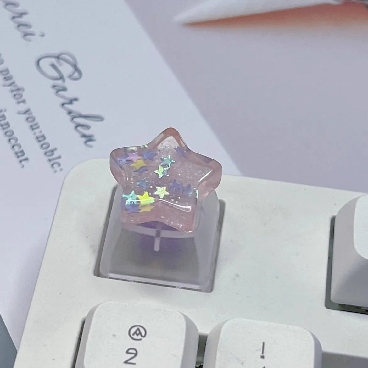Keycap Games Backlit Cat Paw DIY Star Key Cap Mechanical Keyboards Keycaps for Mechanical Keyboards R4 Height Cherry MX Axis