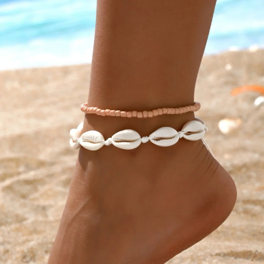 Best Sellers! Summer beach vacation handmade woven shell foot decoration