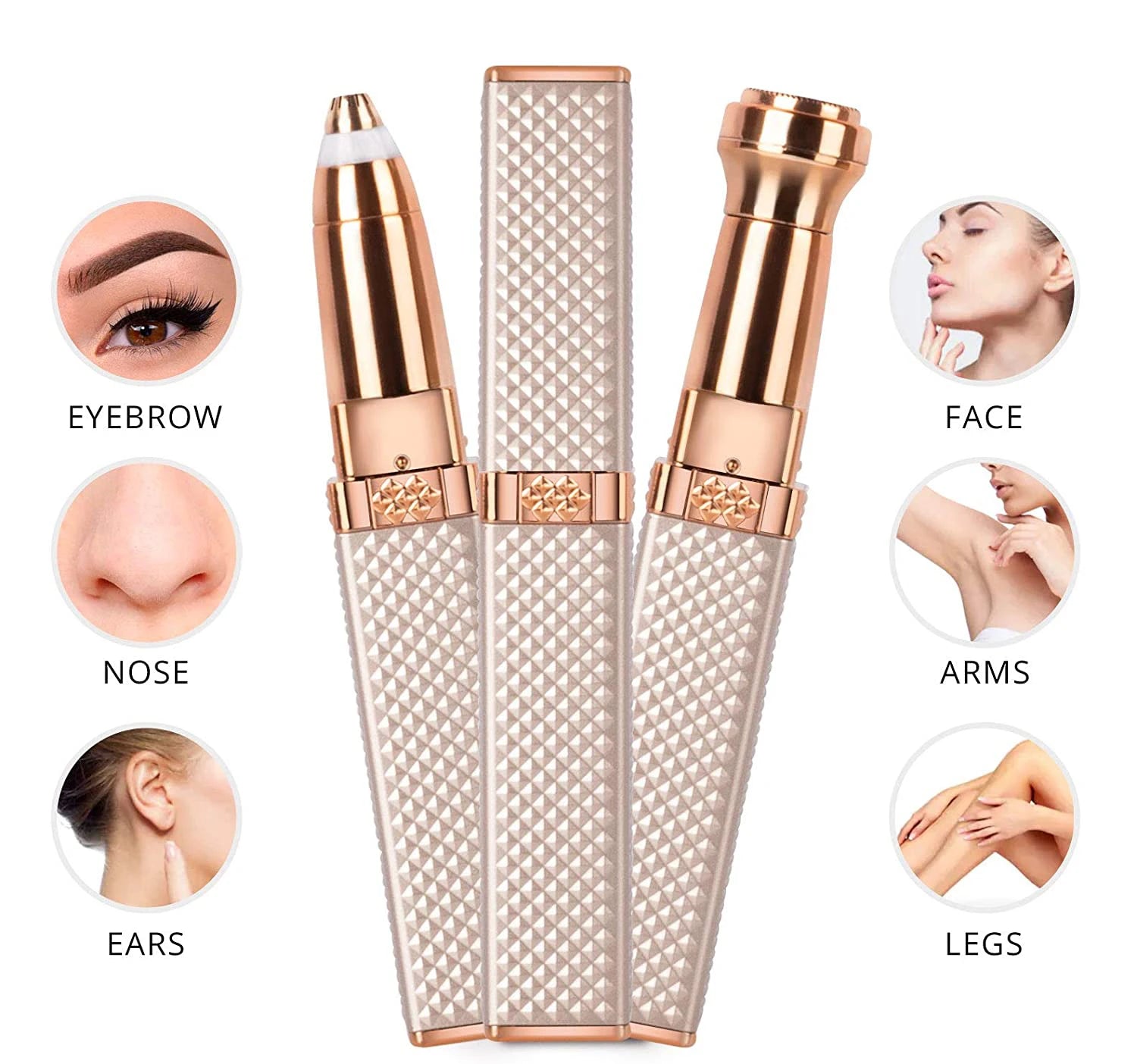 2 in 1 Multifunctional Lipstick Shaver with LED Light Armpit Hair Leg Hair Shaver Electric Eyebrow Shaver Women's Hair Remover