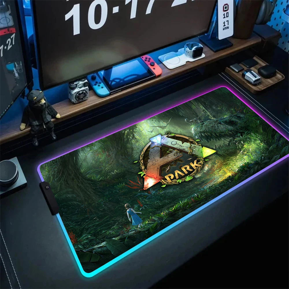 ARK Survival Evolved RGB Mouse Pad Game Mousepad Gaming Table Carpet Gamer Computer Desk Mat Rubber No-slip Dinosaur Mouse Mat