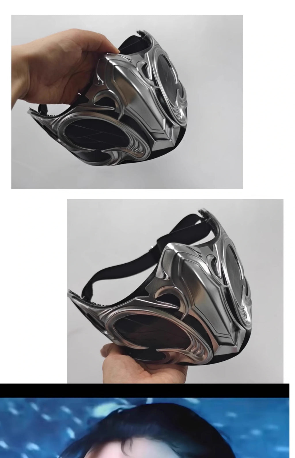 Anime Game Mortal Kombat Sub-Zero Cosplay Mask Adult Men FRP Face Mask Props Halloween Carnival Role play Mask Acceseories