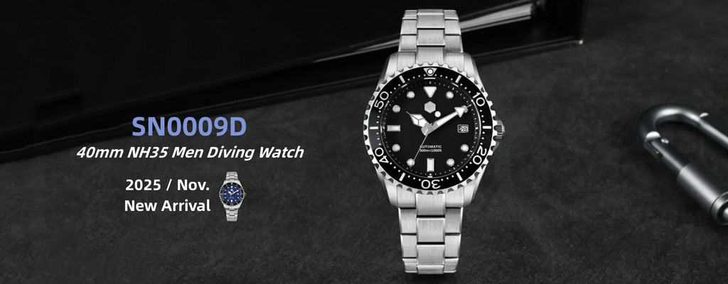 San Martin 40mm Enamel Dial YN55 Men Diver's Automatic Mechanical Watch 3H Date BGW-X1 30Bar Waterproof Montre Homme SN0009D