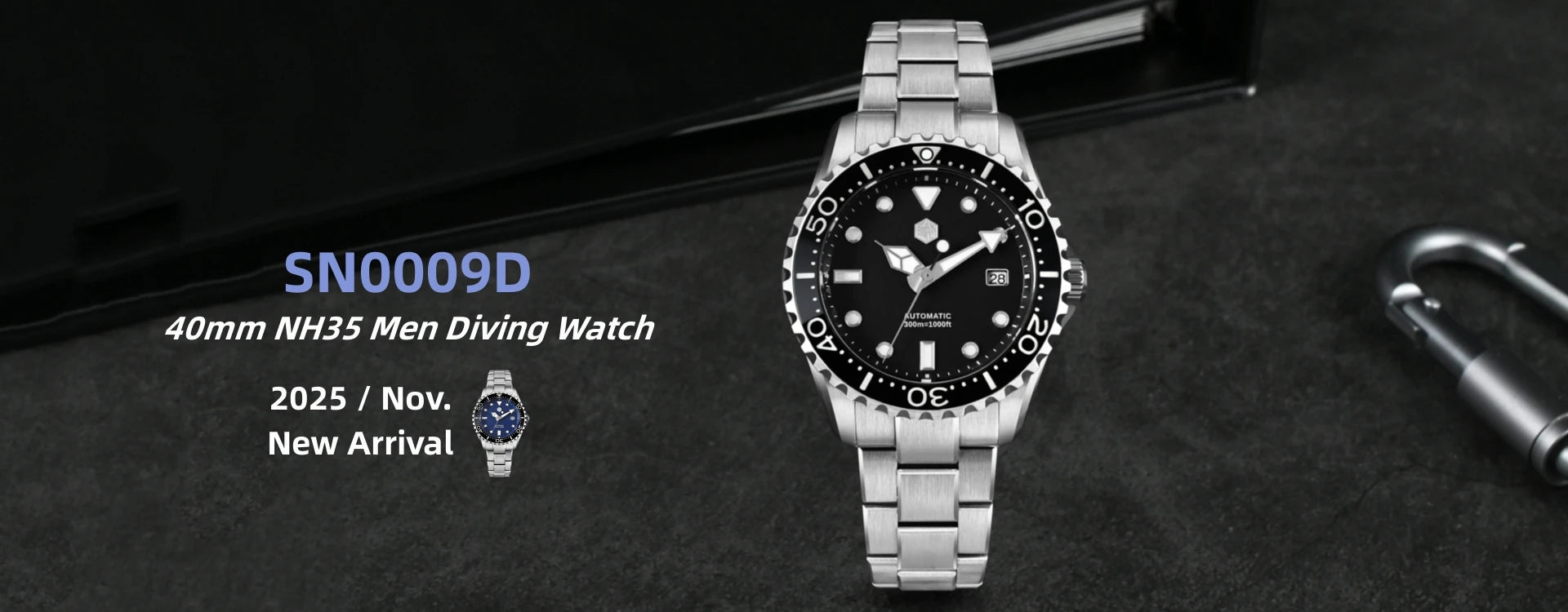 San Martin 40mm Enamel Dial YN55 Men Diver's Automatic Mechanical Watch 3H Date BGW-X1 30Bar Waterproof Montre Homme SN0009D