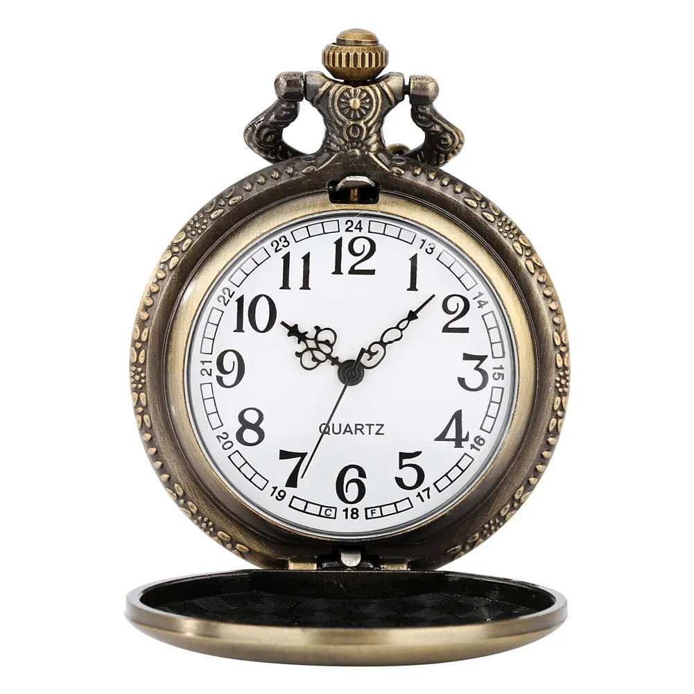 Vintage Bronze Handsome Eagle Carved Quartz Sport Pocket Watch German Eagle Necklace Eagle Lover Gift