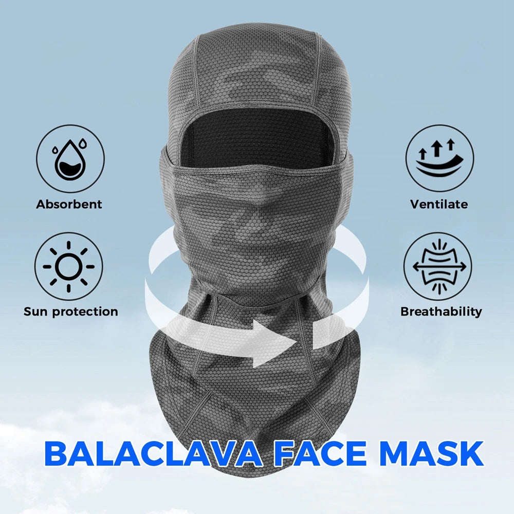 Camo Quick-drying Balaclava Sport Full Face Mask Cool Breathable Tactical Beanies Hood Cap Windproof Ski Neck Cover Helmet Liner