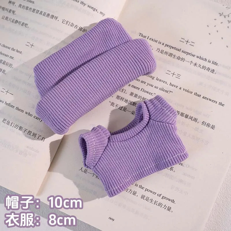 Mini Doll Clothes Outfit Accessories For 15-17cm Labubu V1 V2 V3 Labubu Knit Set Tops and Hat Can be Paired With Sunglasses