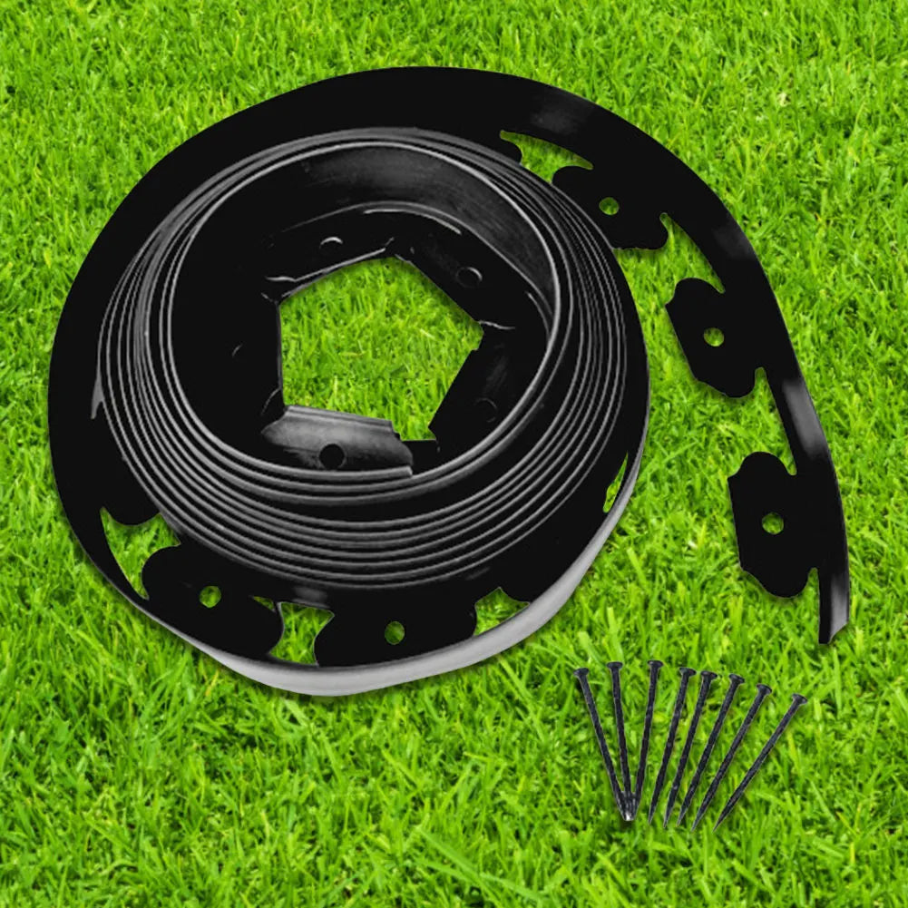 5/10M Fixed Garden Barrier Lawn Grass Plastic Edging Border Landscape Edging Garden Edge Kit With Anchoring Spikes Easy Install