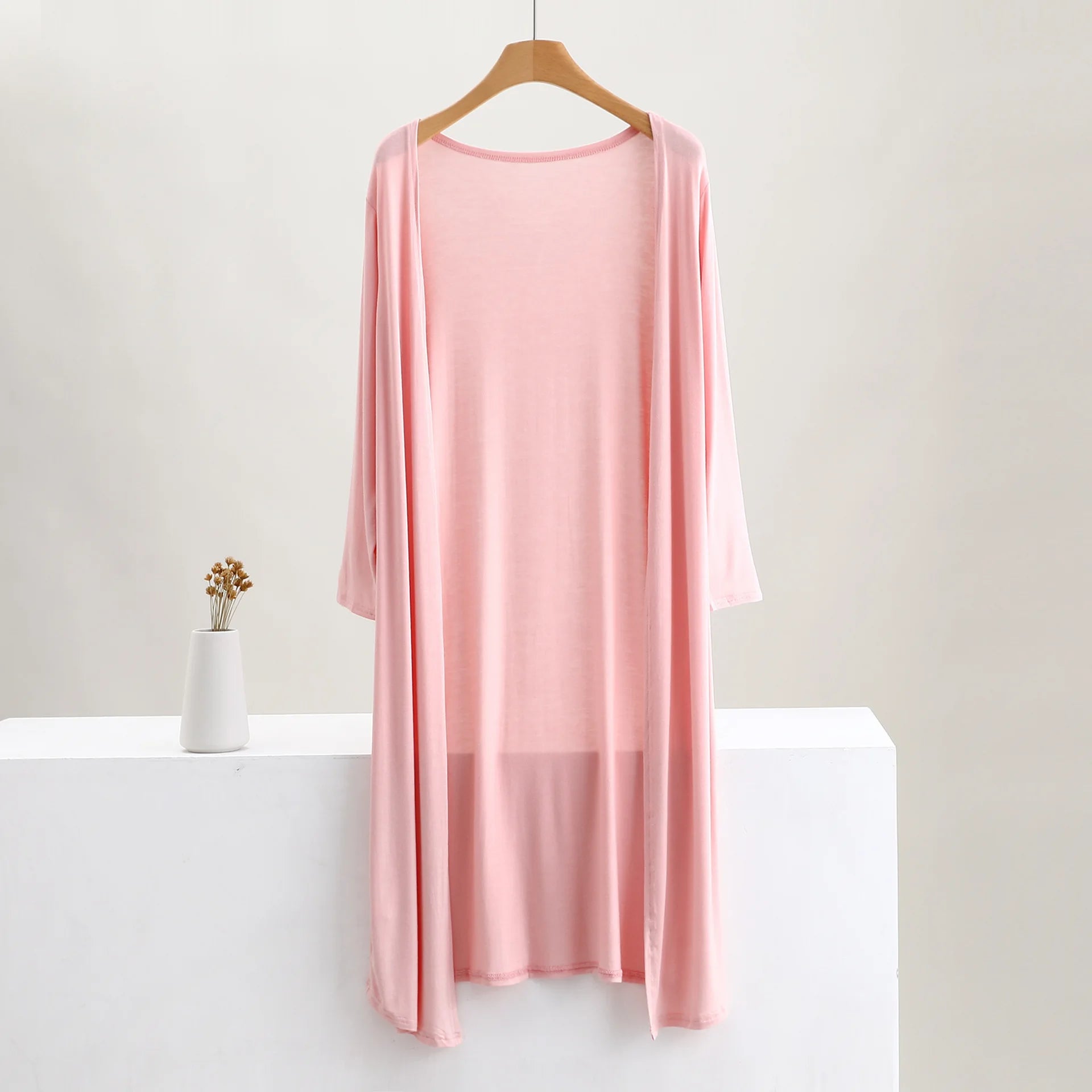 Women's Clothing Autumn Summer Cardigan Extended Modal Shawl Sunscreen Coat Air Conditioning Shirt Long Sleeve Thin Coat Sweater