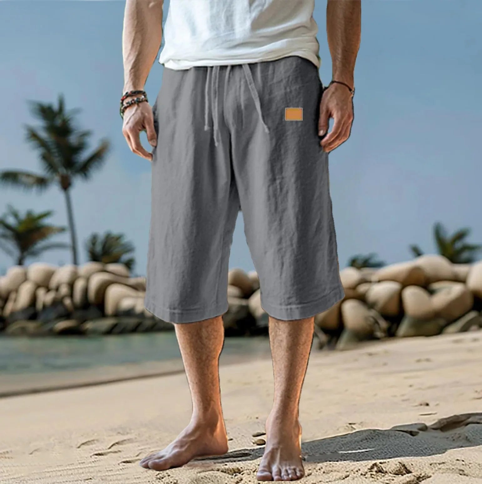 2026 New Men's Cotton Linen Pants Male Autumn New Breathable Solid Color Linen Trousers Fitness Streetwear S-3XL cropped pants