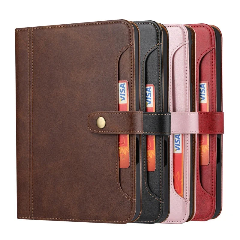 For Mini 7 2024 (A17 Pro) чехол ELVE Luxury Flip Leather Book Tablet Cover With Cards Slot Stand Sleeve For iPad Mini 6 아이패드 미니6