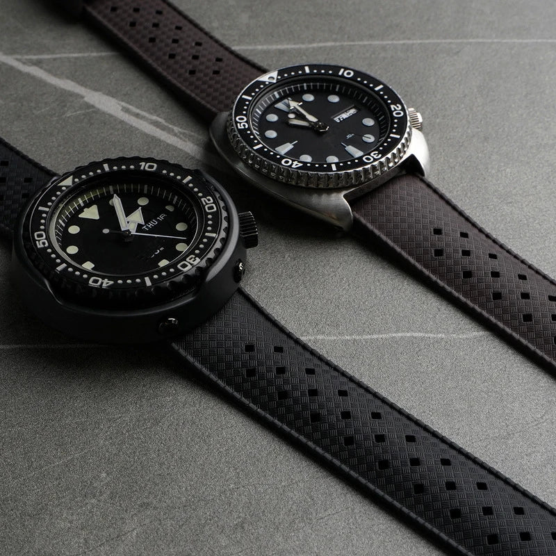 Tropical Fluoro Rubber Watch Strap 20mm 22mm Quick Release Sport Waterproof FKM Men Women Replace Band for Seiko for Citizen