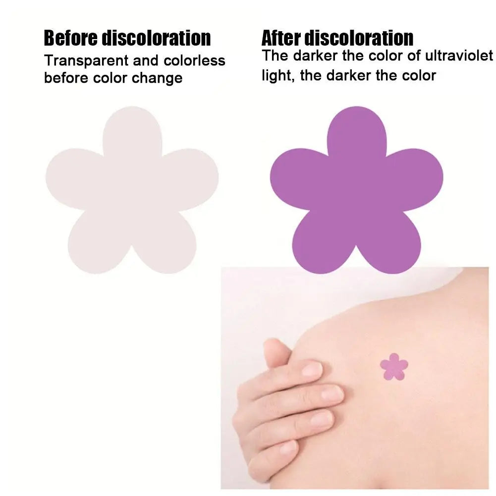 20pcs UV Detecting Patches UV Test Stickers For Sunscreen Sunny Detection Patch Sun Protection Reminder Safe