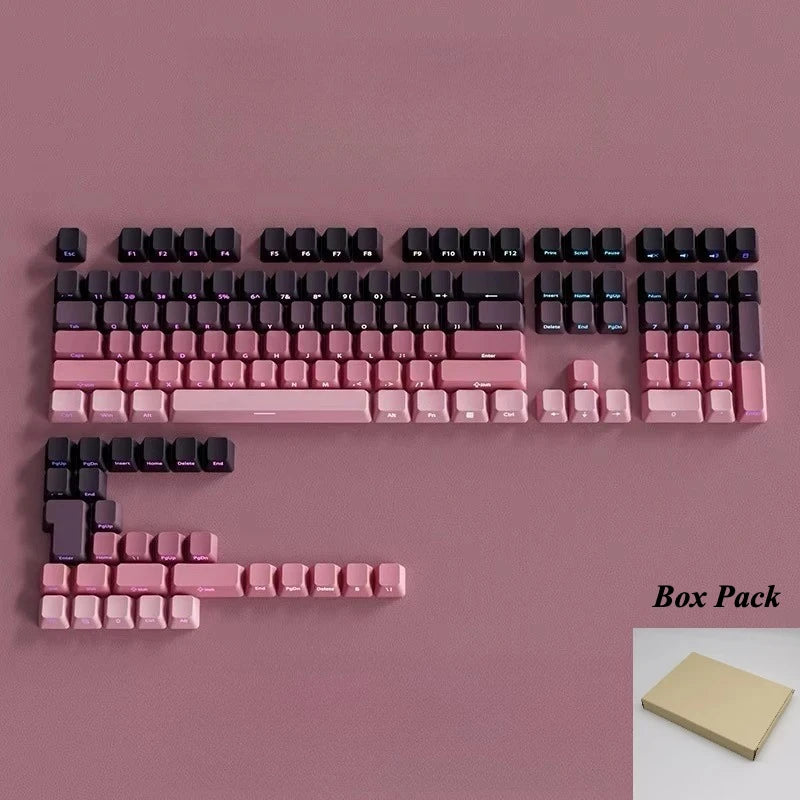 Gradient Keycaps 134 Keys OEM Profile PBT Double Shot Keycap For MX Switch Gaming Mechanical Keyboard Side Printed RGB Key Caps