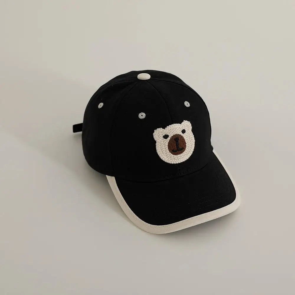 Handmade Knitted Cartoon Bear Baby Baseball Cap Fashion Children Peaked Caps Sunshine Sunscreen Boy Girl Sun Hat Kid Casual Hats