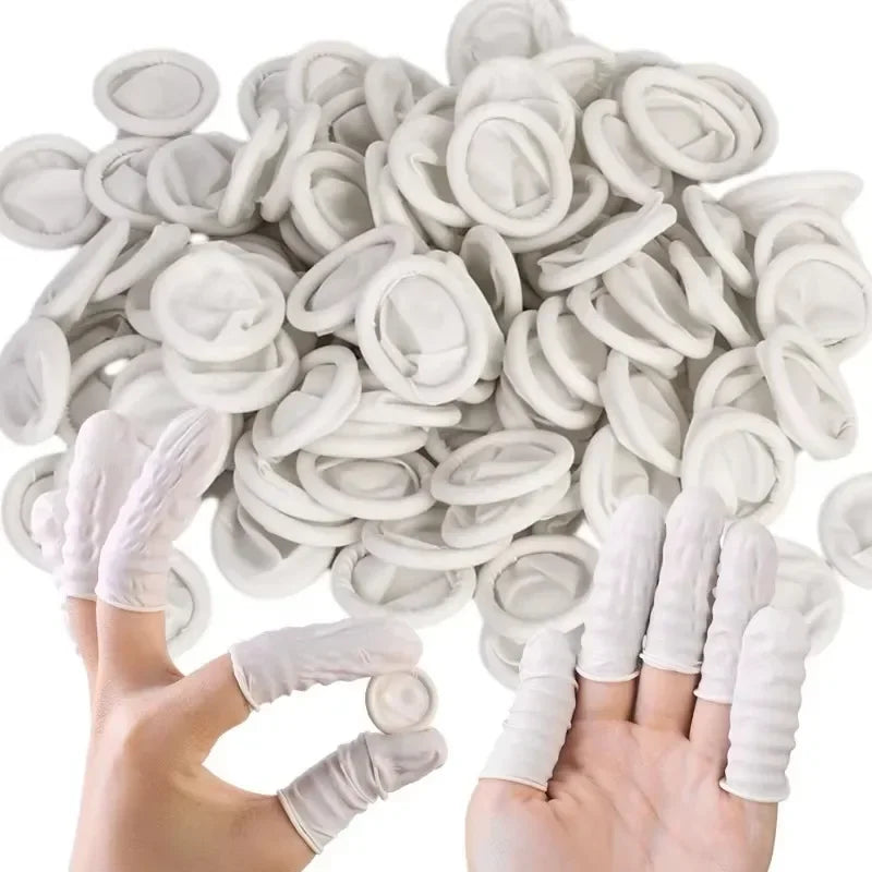 White Disposable Finger Cots Gloves Dust-proof Anti Slip Multi-purpose Durable Finger Cots Fingertip Cleaning Tools