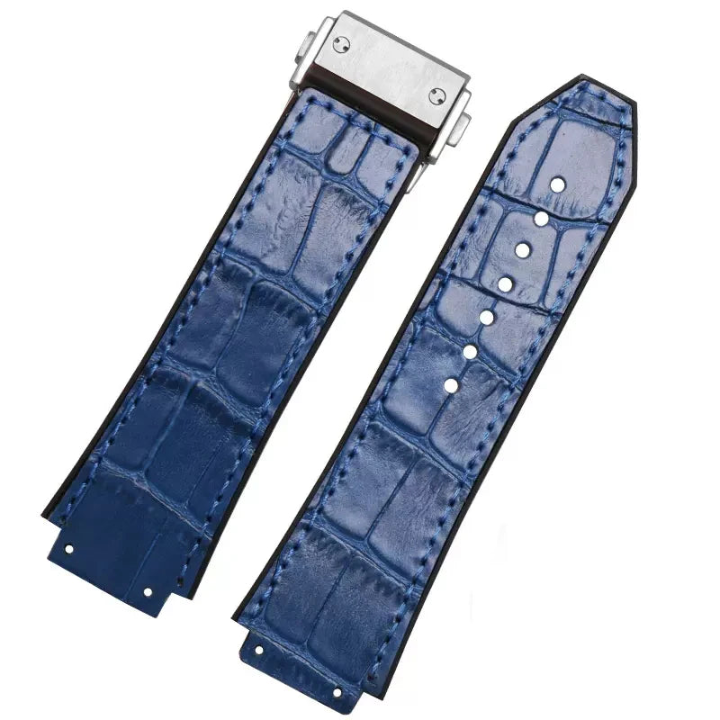 Watch Band 19mm*25mm High quality Genuine leather strap for Hublot series fashion business 22mm clasp ladies rubber sports strap