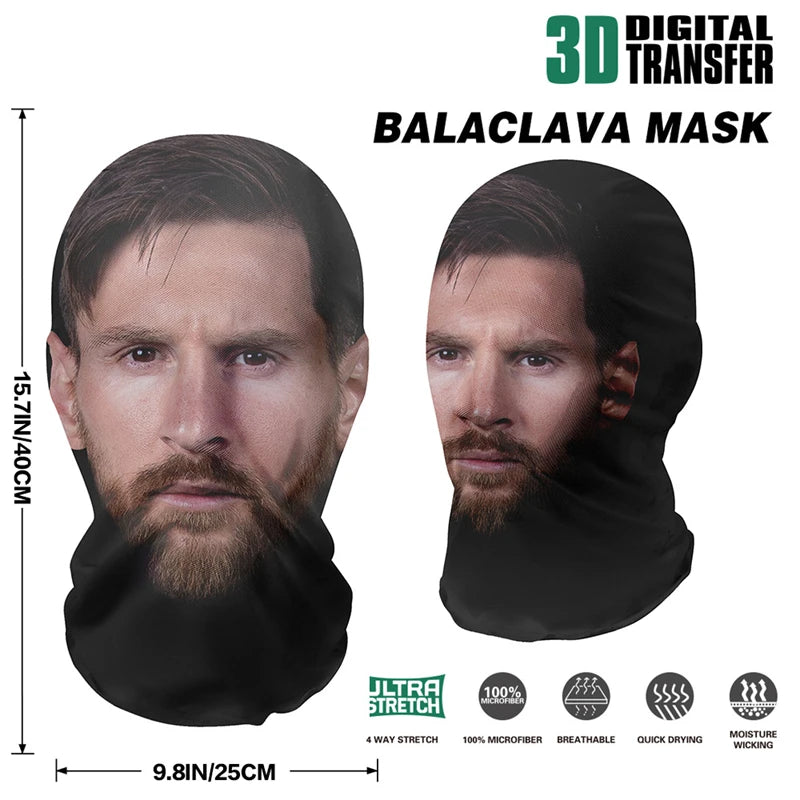 New 3D Printed  Kanye Mask Elastic Mesh Full Face Mask for Unisex Cosplay Headwear Party Simulation Balaclava Hat Headgear Props