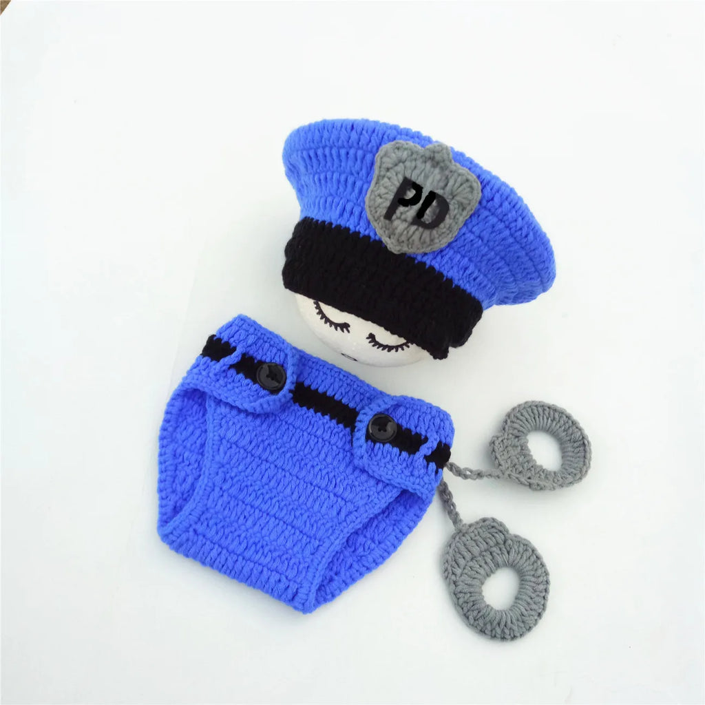 Baby Photography Clothing for Newborn Boys PD Security Suit Handmade Knit Children's Photography Accessories Baby Souvenirs