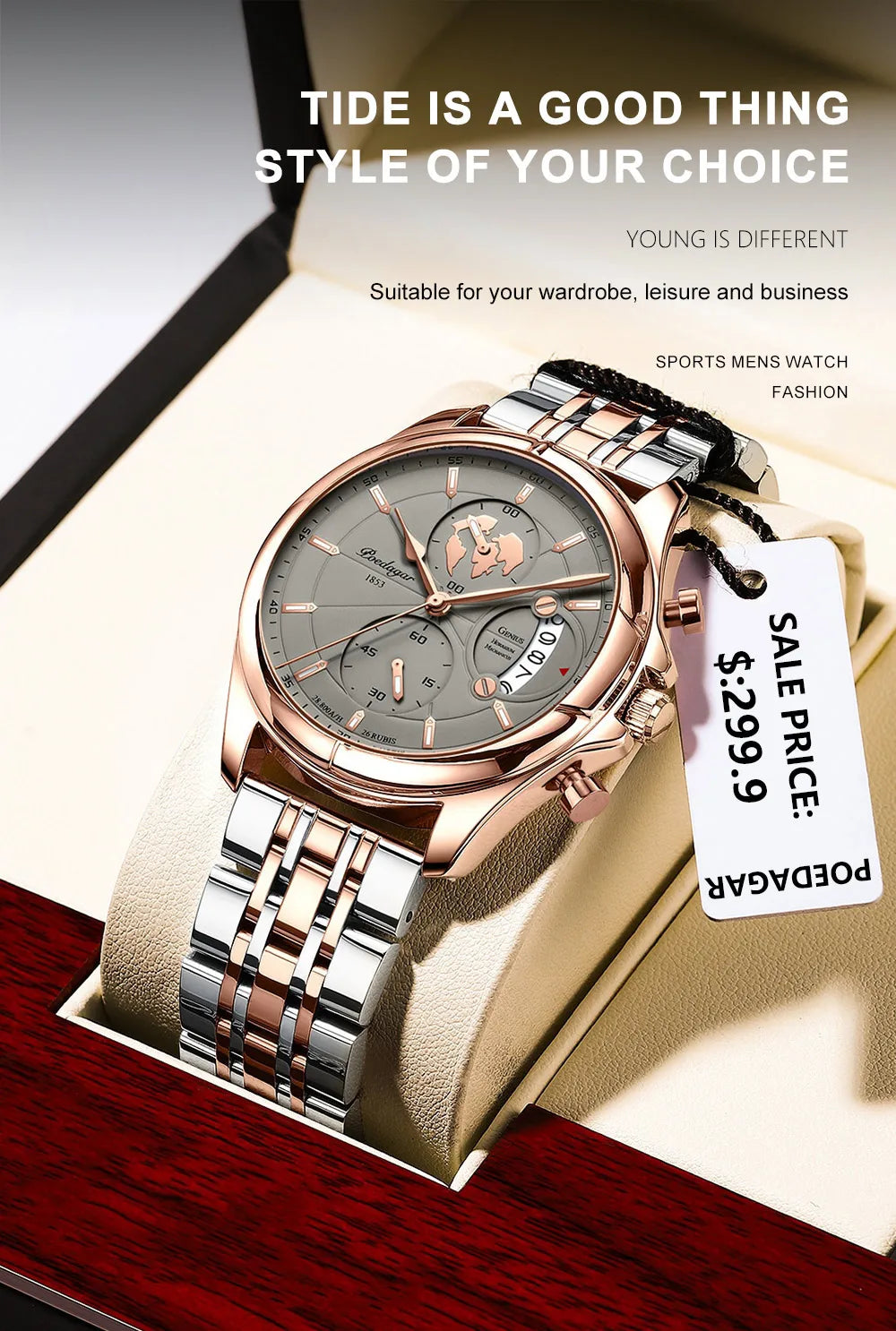 POEDAGAR Top Luxury Brand Casual Men Watch Chronograph Waterproof Date Full Steel Quartz Men's Watch Business Relogio Masculino