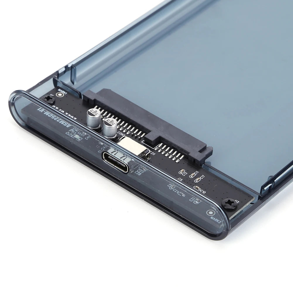 2.5 inch HDD Case SATA To USB3.1  External Hard Drive Case 5 Gbps  SSD Box USB3.0 To Type-C Transparent Black Hard Disk Box