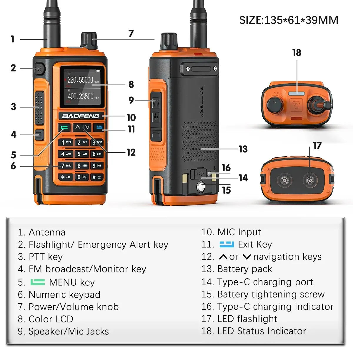Baofeng UV 17 Pro Wireless Copy Frequency Walkie Talkie 16 KM Long Range Flashlight Type-C Charger Ham Radio UV 17 Pro L K5 5R