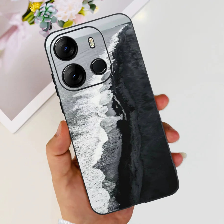 For Tecno Pop 7 Pro Pop7 Case Fashion Marble Soft Silicone Matte Coque For Tecno Spark Go 2023 Funda Pop7Pro BF6 BF7 BF7h Bumper