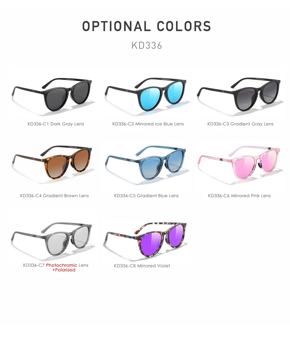 KDEAM Women's Vintage Sunglasses Polarized And Photochromic Lenses Sunscreen Sunglasses Female For Traveling Driving Hiking