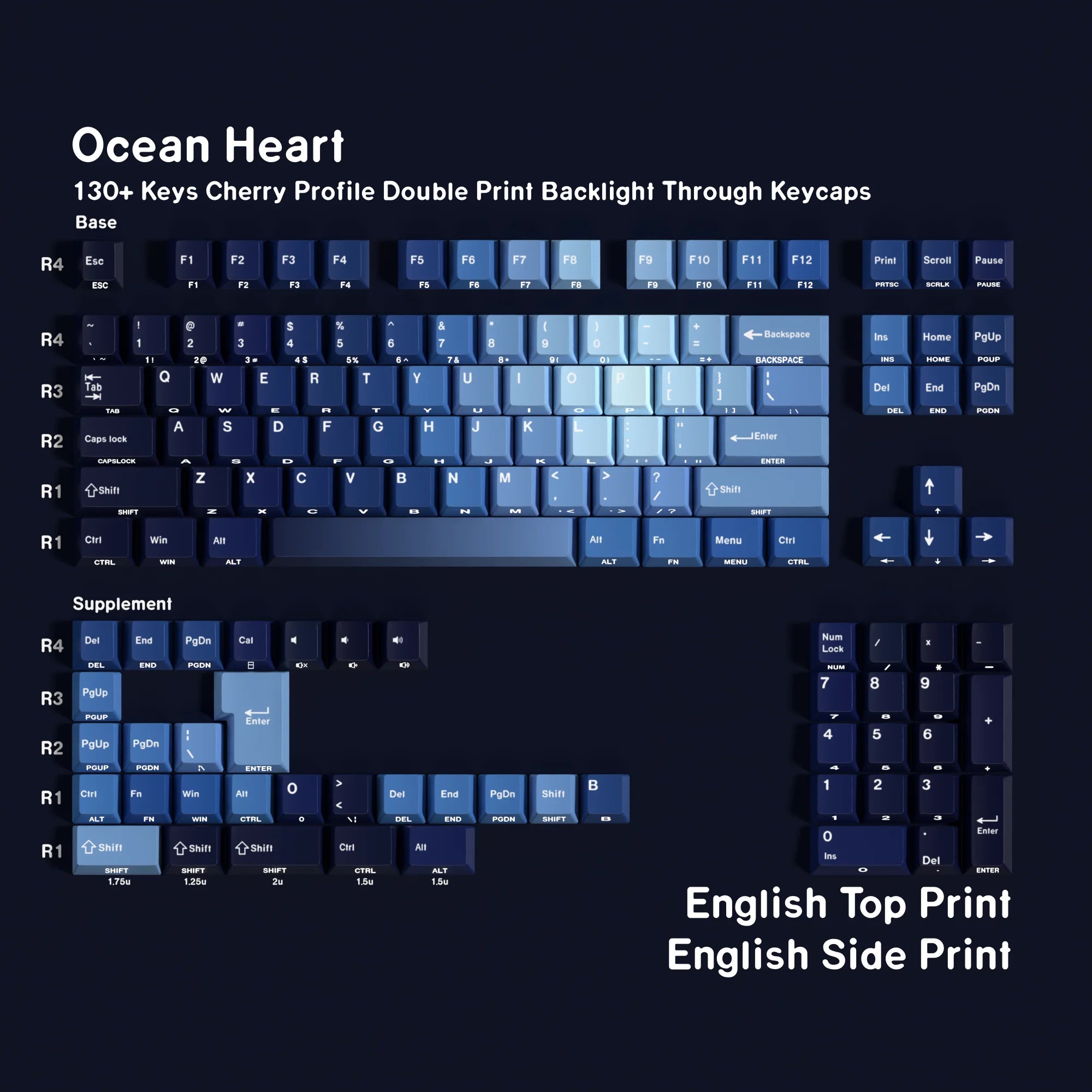 Korean Keycap French Azerty Russian Spanish 130Key Cherry PBT MX Mechanical Keyboard Japanese KR/JP/FR Blue Hangul Keycap
