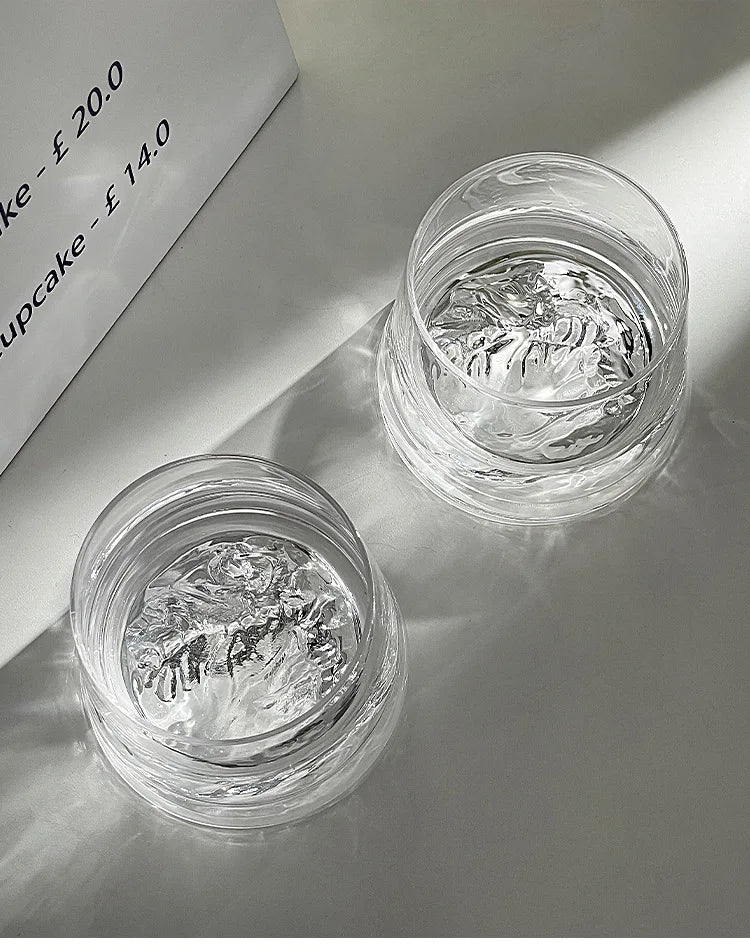 Crystal Glass Whiskey Cup, Japanese Liquor Glass, Clear Iceberg Glass, Suitable for Vodka, Liqueur, Tequila, Shochu, Cocktail