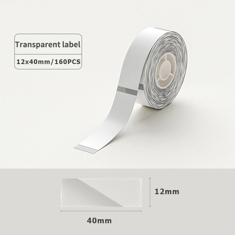 1Roll P12 P15 Thermal Label Sticker 12mm*40mm tape Compatible D30 Q30 Marklife P11 P50 L12 DELI Q2 Labeller