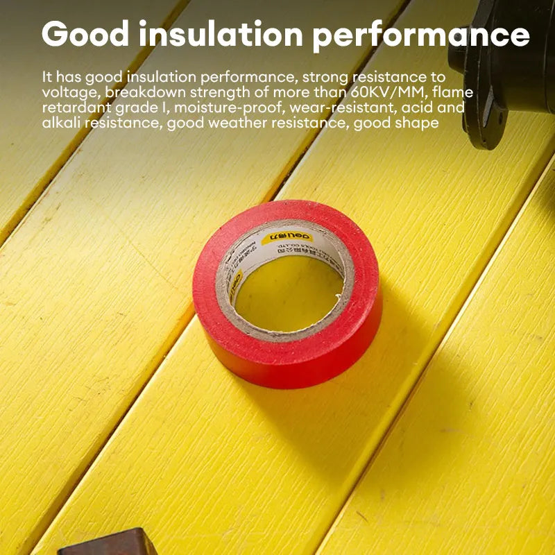 Deli 1Pcs 10m/20m Electrical Tape PVC Electrical Flame Retardant Insulation Waterproof Tape Pressure Resistant Electrical Tape