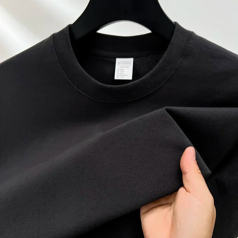 Summer  100% Pure Cotton Men's Short Sleeve Round Neck Fashionable Style Half Sleeved Top Breathable T Shirt Short Sleeve