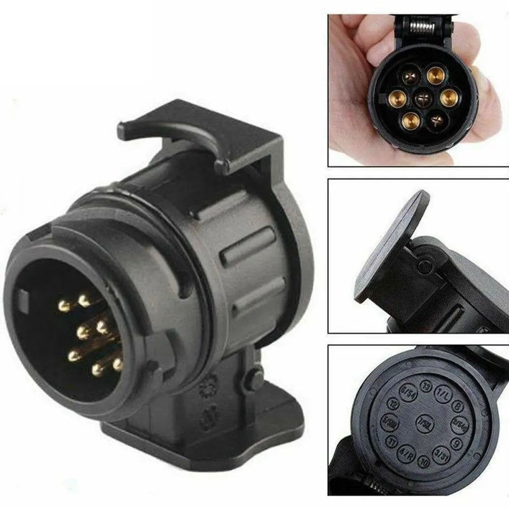 13 To 7 Pin RV Connector Durable Trailer Connector Waterproof Towing Connection Adapter for Towing Truck for Touring Car Trailer